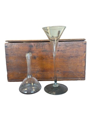 Lot 13 - 18TH CENTURY DUTCH TOASTING GLASS W/ FLIP FLOP SOURBRIDGE NOVELTY GLASS