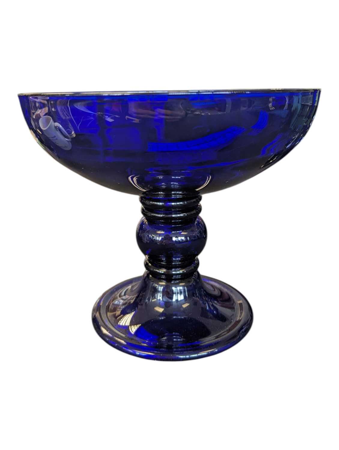 Lot 16 - ROBERT MARSHALL FOR BRISTOL BLUE GLASS - LIMITED EDITION MILLENNIUM GLASS FOOTED BOWL