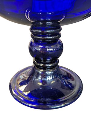 Lot 16 - ROBERT MARSHALL FOR BRISTOL BLUE GLASS - LIMITED EDITION MILLENNIUM GLASS FOOTED BOWL