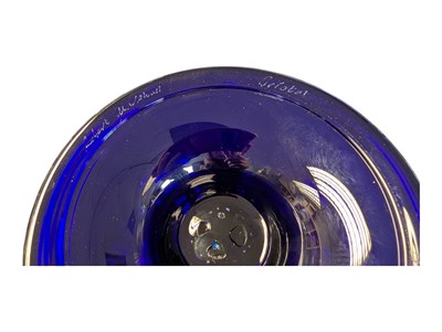 Lot 16 - ROBERT MARSHALL FOR BRISTOL BLUE GLASS - LIMITED EDITION MILLENNIUM GLASS FOOTED BOWL