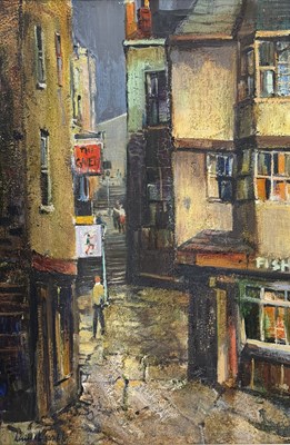 Lot 313 - KENNETH WEBB (B. 1927) - CHRISTMAS STEPS, BRISTOL - OIL ON CANVAS