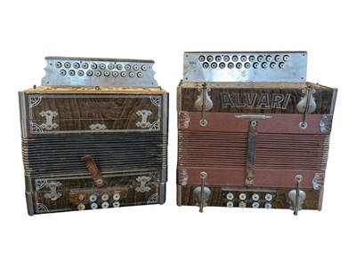 Lot 403 - TWO 20TH CENTURY VINTAGE DIATONIC ACCORDIONS / SQUEEZEBOXES