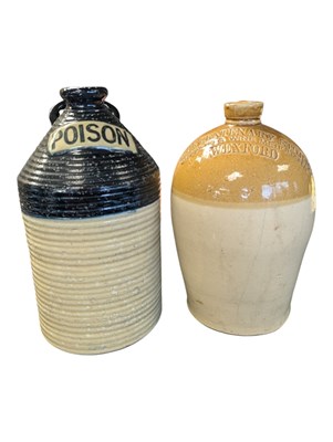Lot 18 - TWO 19TH CENTURY STONEWARE FLAGONS