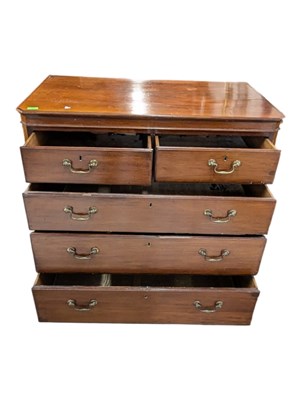 Lot 809 - GEORGE III MAHOGANY CHEST OF TWO OVER THREE CHEST OF DRAWERS