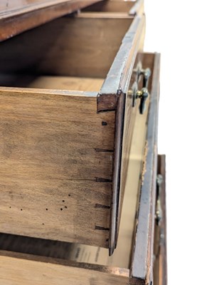 Lot 809 - GEORGE III MAHOGANY CHEST OF TWO OVER THREE CHEST OF DRAWERS