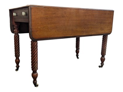 Lot 844 - VICTORIAN 19TH CENTURY PEMBROKE MAHOGANY DROP LEAF EXTENDING TABLE