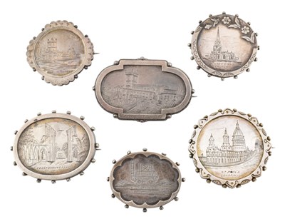 Lot 620 - COLLECTION OF VICTORIAN SILVER & WHITE METAL SOUVENIR BROOCH PINS