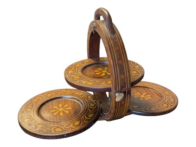 Lot 245 - 20TH CENTURY VINTAGE METAMORPHIC FOLDING CAKE STAND