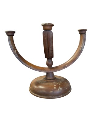 Lot 259 - MID CENTURY VINTAGE BOXWOOD CANDELABRA