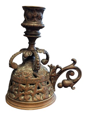 Lot 232 - 19TH CENTURY VICTORIAN BRASS CANDLESTICK