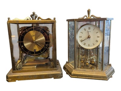 Lot 236 - TWO 20TH CENTURY GERMAN VINTAGE BRASS ANNIVERSARY MANTEL CLOCKS