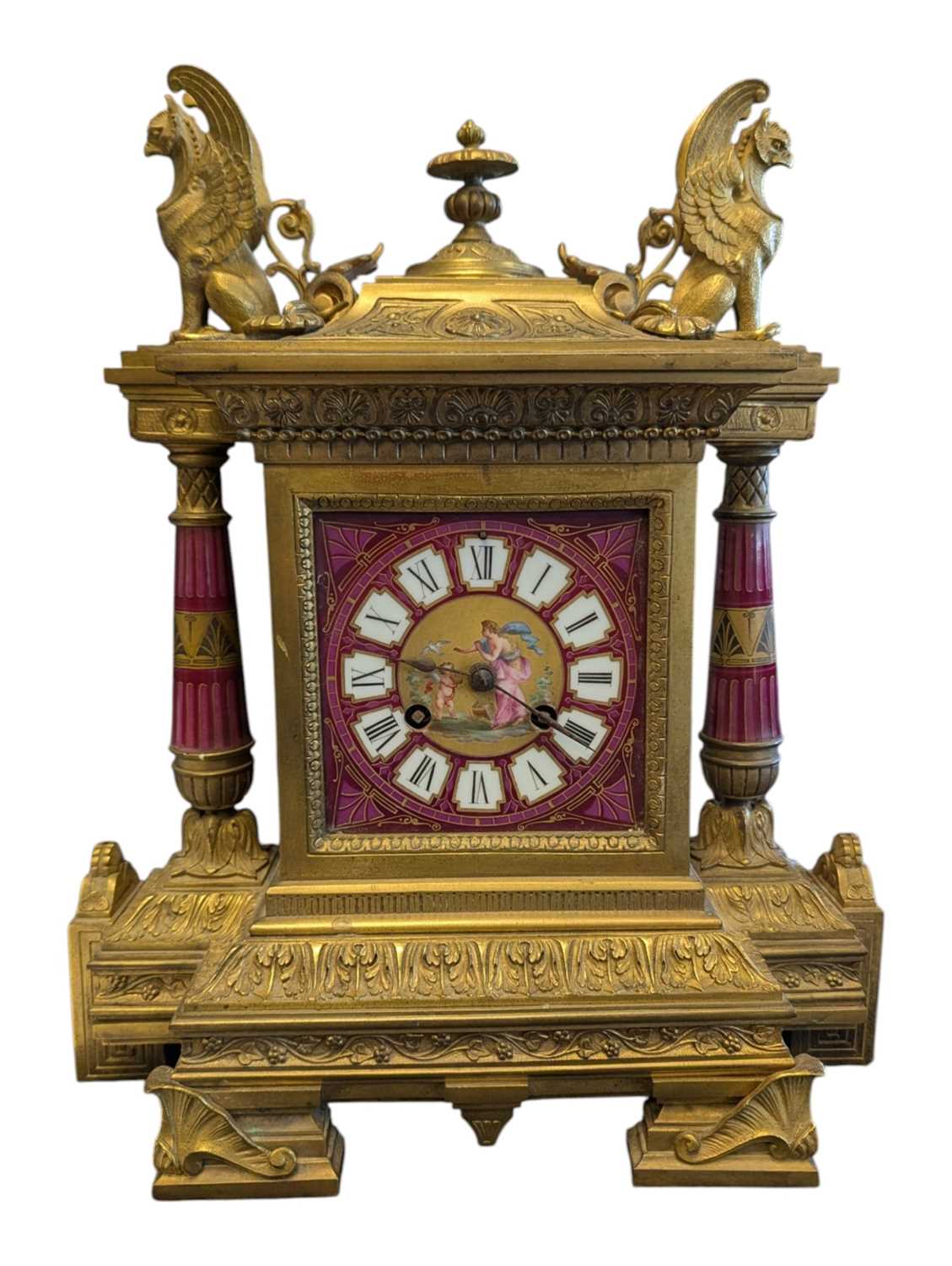 Lot 246 - FRENCH 19TH CENTURY EGYPTIAN REVIVAL ORMOLU MANTEL CLOCK