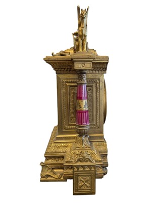 Lot 246 - FRENCH 19TH CENTURY EGYPTIAN REVIVAL ORMOLU MANTEL CLOCK