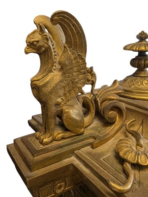 Lot 246 - FRENCH 19TH CENTURY EGYPTIAN REVIVAL ORMOLU MANTEL CLOCK