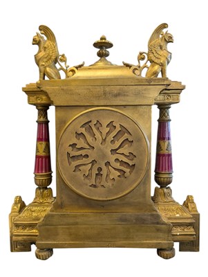 Lot 246 - FRENCH 19TH CENTURY EGYPTIAN REVIVAL ORMOLU MANTEL CLOCK