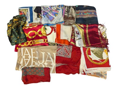 Lot 379 - COLLECTION OF VINTAGE 20TH CENTURY DESIGNER SILK SCARVES