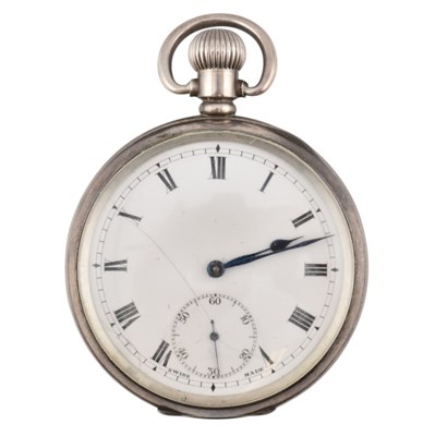 Lot 596 - HALLMARKED SILVER ZENITH OPEN-FACE POCKET WATCH
