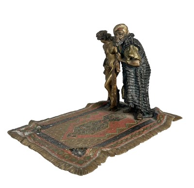 Lot 12 - FRANZ XAVIER BERGMAN - SLAVE TRADER & ODALISQUE - LARGE COLD PAINTED BRONZE FIGURE