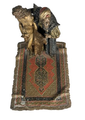 Lot 12 - FRANZ XAVIER BERGMAN - SLAVE TRADER & ODALISQUE - LARGE COLD PAINTED BRONZE FIGURE