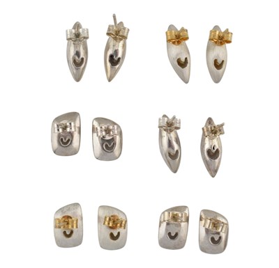 Lot 629 - SARA PREISLER COLLECTION OF SILVER STUD EARRINGS