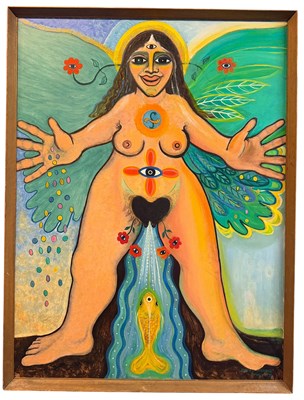 Lot 229 - BEVERLY SKINNER (AMERICAN B. 1938) - 20TH CENTURY OIL ON BOARD PAINTING