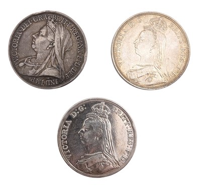 Lot 84 - TWO 1887 QUEEN VICTORIA CROWNS & 1893 EXAMPLE