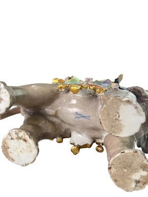 Lot 28 - MEISSEN LATE 19TH CENTURY PORCELAIN GROUP FIGURE OF SULTAN RIDING AN ELEPHANT
