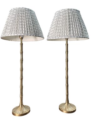 Lot 18 - POOKY - BAMBOOZLE - PAIR OF MODERN DESIGNER BRASS TABLE LAMPS