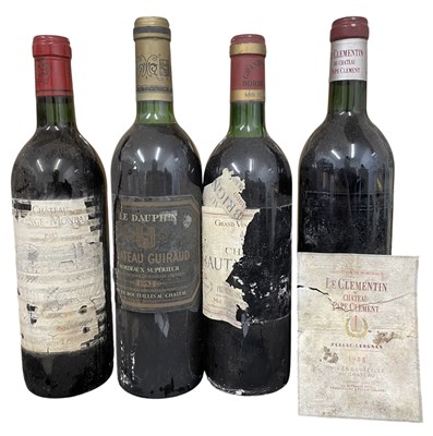 Lot 178 - FOUR VINTAGE 1980S FRENCH RED WINE BOTTLES, TO INCLUDE LAGRANGE MONBADON & MORE