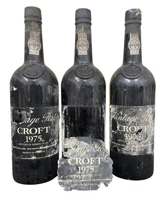 Lot 204 - THREE BOTTLES OF 1975 CROFT VINTAGE PORT
