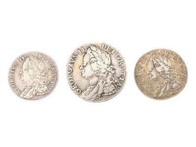 Lot 44 - 1746 KING GEORGE II LIMA SILVER SIXPENCE & OTHER EXAMPLES