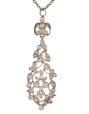 Lot 533 - FRENCH SILVER PASTE SET PENDANT NECKLACE