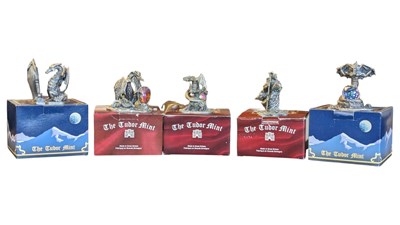 Lot 254 - MYTH & MAGIC, GREAT BRITAIN - COLLECTION OF 20TH CENTURY DRAGON PEWTER FIGURINES