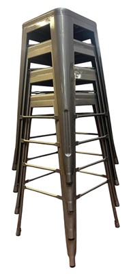 Lot 204 - SET OF EIGHT MODERN DESIGNER STACKING BAR STOOLS - TOLIX-STYLE