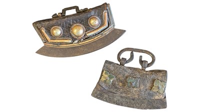 Lot 251 - TWO 19TH CENTURY TIBETAN TINDER STRIKERS / FIRE STEELS
