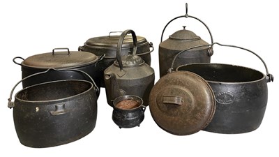 Lot 331 - SELECTION OF LATER 20TH CENTURY CAST-IRON COOKING POTS