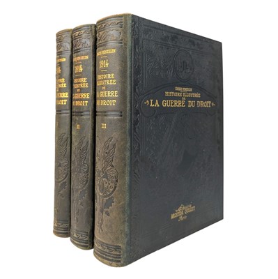 Lot 222 - HINZELIN, EMILE - 1916 HISTOIRE ILLUSTREE DE LA GUERRE DU DROIT, 1914, 3VOLS, ILLUS