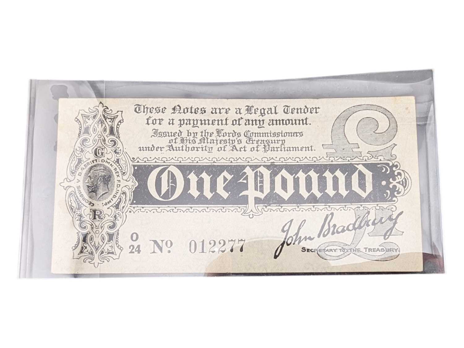 Lot 237 - 1914 JOHN BRADBURY TREASURY ISSUE ONE POUND NOTE