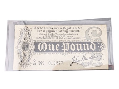 Lot 237 - 1914 JOHN BRADBURY TREASURY ISSUE ONE POUND NOTE