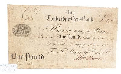 Lot 231 - 1813 TONBRIDGE NEW BANK ONE POUND PROVINCIAL NOTE