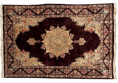 Lot 673 - PERSIAN IRAN QUM/WOM HAND WOVEN SILK SIGNED CARPET RUG