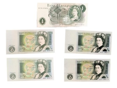 Lot 261 - 1970 SERIES C ONE POUND MISMATCHED SERIAL ERROR NOTE