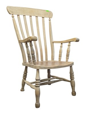 Lot 812 - 19TH CENTURY VICTORIAN ASH & ELM WINDSOR LATHE BACK ARMCHAIR