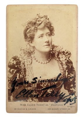Lot 81 - ELLEN TERRY - FAMED ENGLISH ACTRESS, AUTOGRAPHED CABINET PHOTO