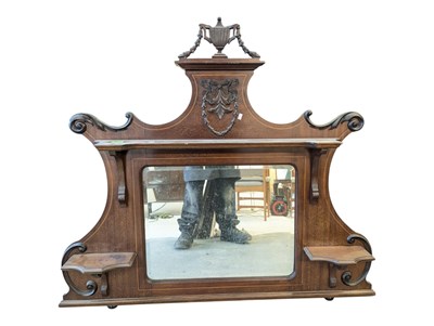 Lot 791 - 19TH CENTURY VICTORIAN INTERIOR WALL MOUNT SHELF MIRROR