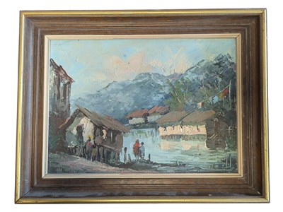 Lot 273 - PABLO MATANIA (B. 1936) - LATE 20TH CENTURY LANDSCAPE OIL PAINTING ON CANVAS