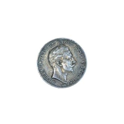 Lot 107 - 1907 WILHELM II PRUSSIAN SILVER FUNF MARK