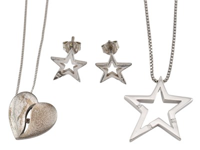 Lot 563 - TWO HOT DIAMONDS PENDANT NECKLACES & EARRINGS