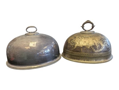 Lot 315 - TWO 19TH CENTURY VICTORIAN SILVER PLATED CLOCHE COVERS