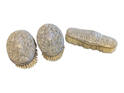 Lot 316 - THREE 19TH CENTURY VICTORIAN HAIR / CLOTHES BRUSHES